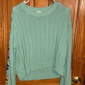Crochet Mint Green Women's Sweater
